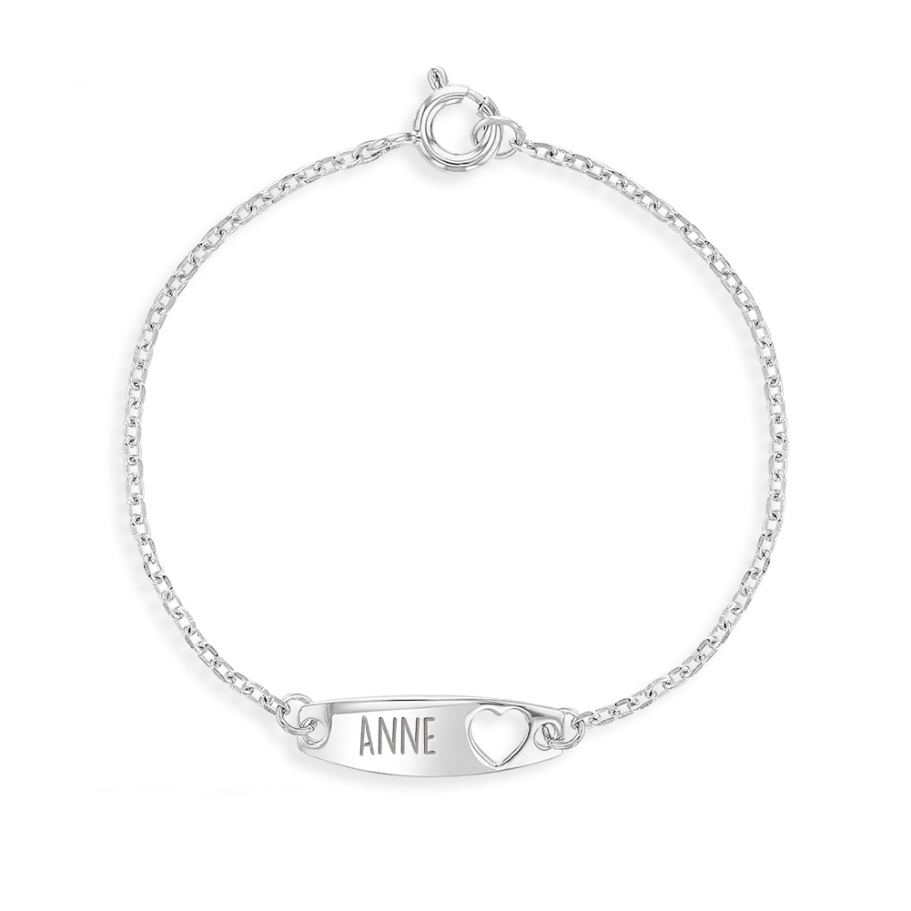 Bracelet identité enfant argent 925 rhodié