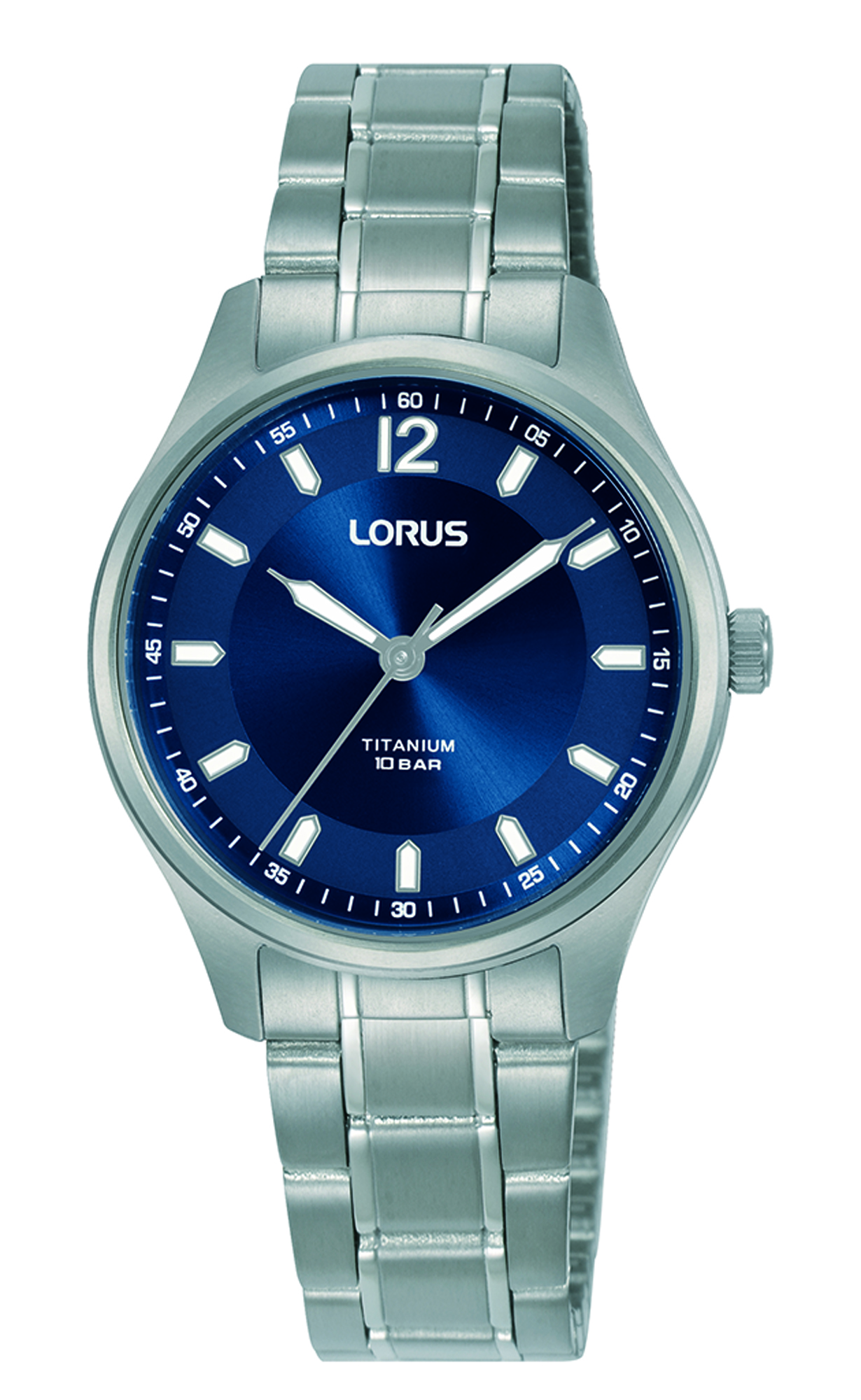 Montre dame quartz boitier et bracelet acier fond blanc