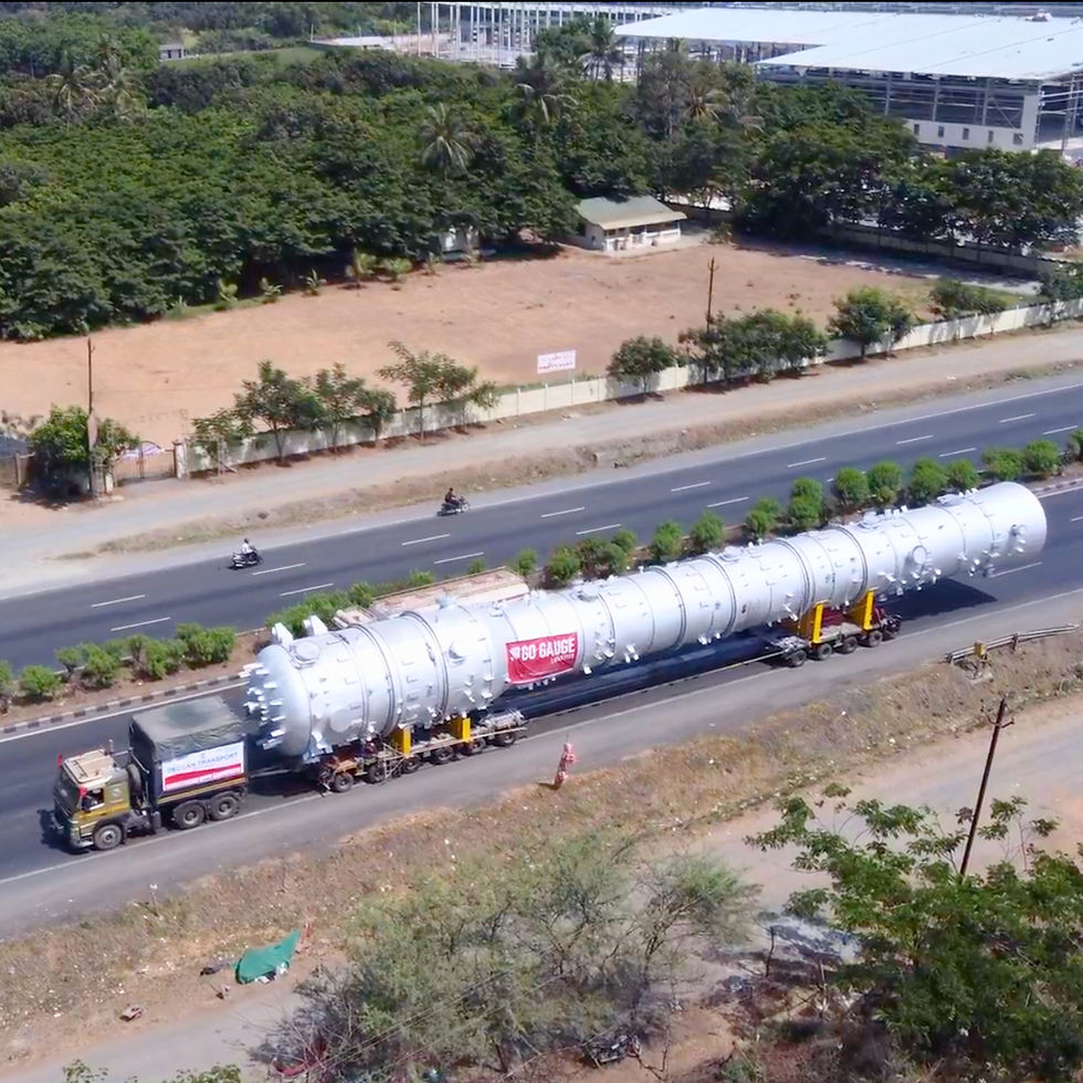 OOCL transport of long project cargo by road