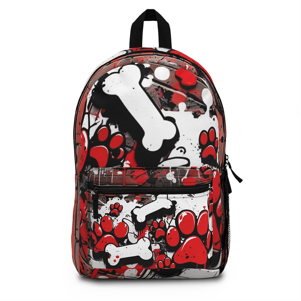 Red Graffiti Bone Backpack,