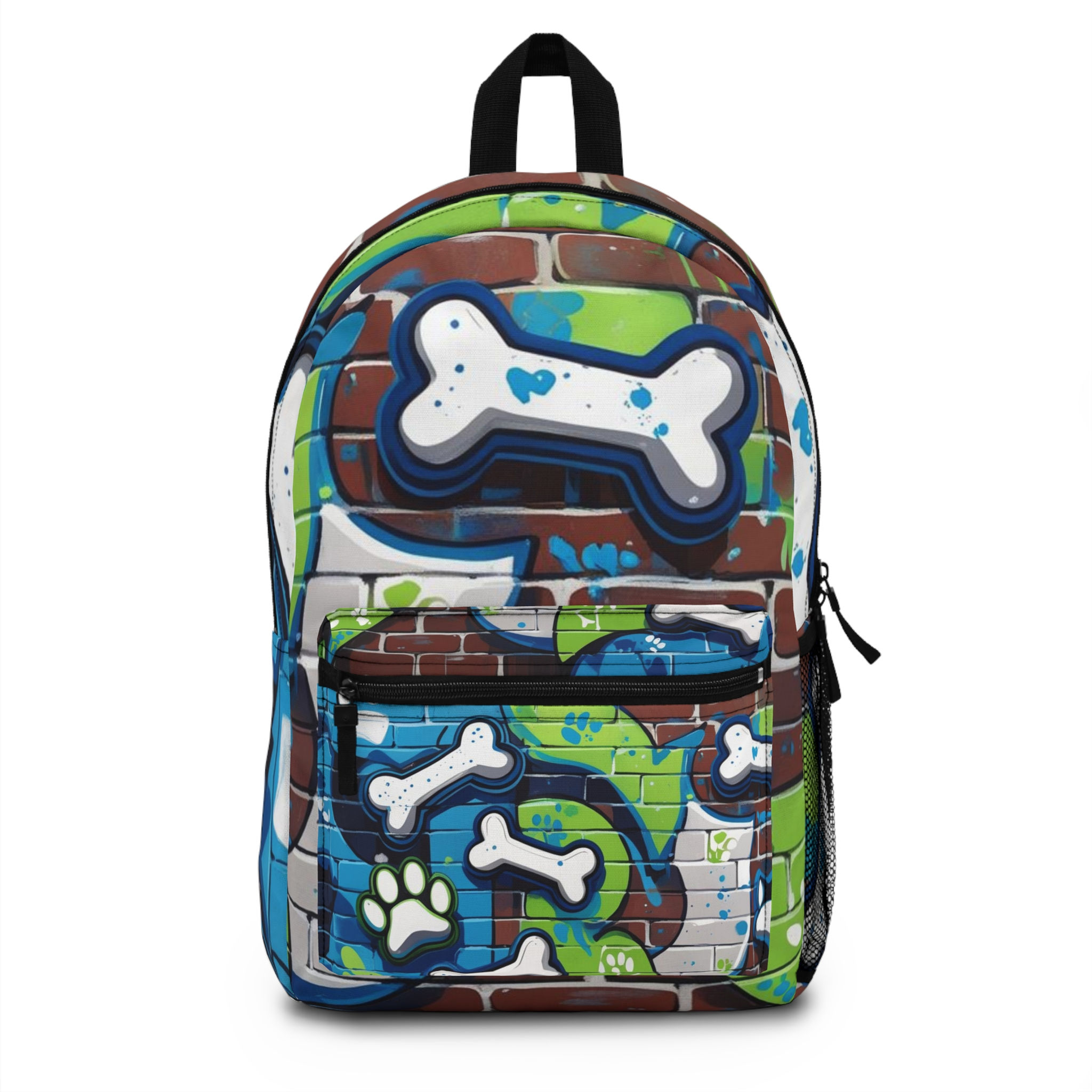 Blue Graffiti Bone Backpack