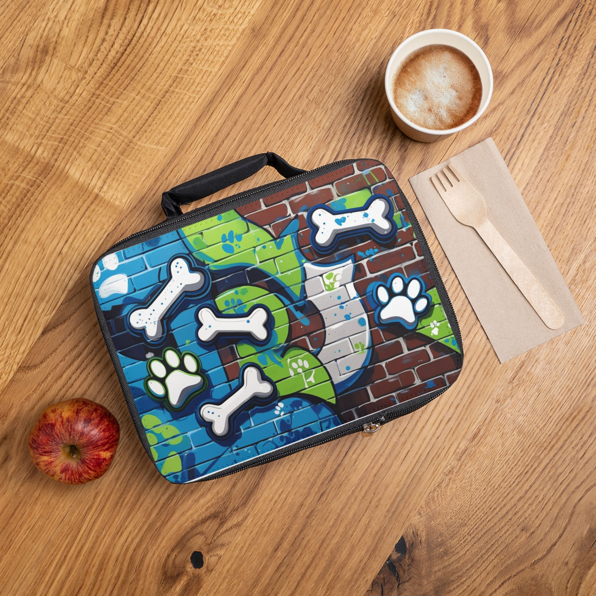 Blue Graffiti  Bone Lunch Bag
