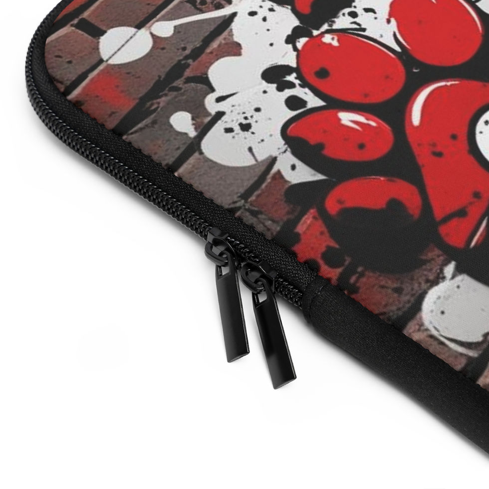Thumbnail: Red Graffiti Paw Print Laptop Sleeve 