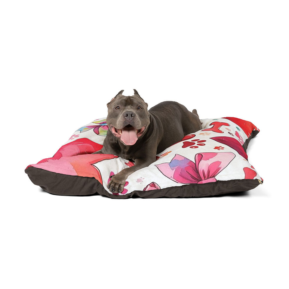 Thumbnail: Colorful Heart & Bone Pet Bed for Cozy Pets