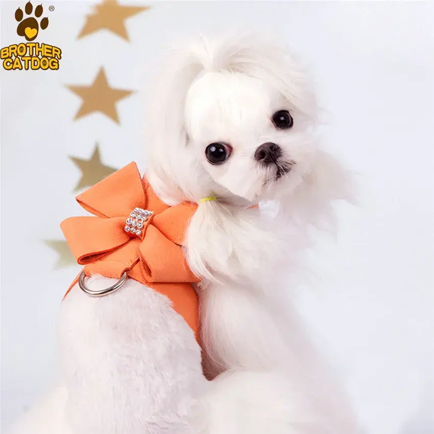 Thumbnail: Suede Rhinestone Harness & Leash Set