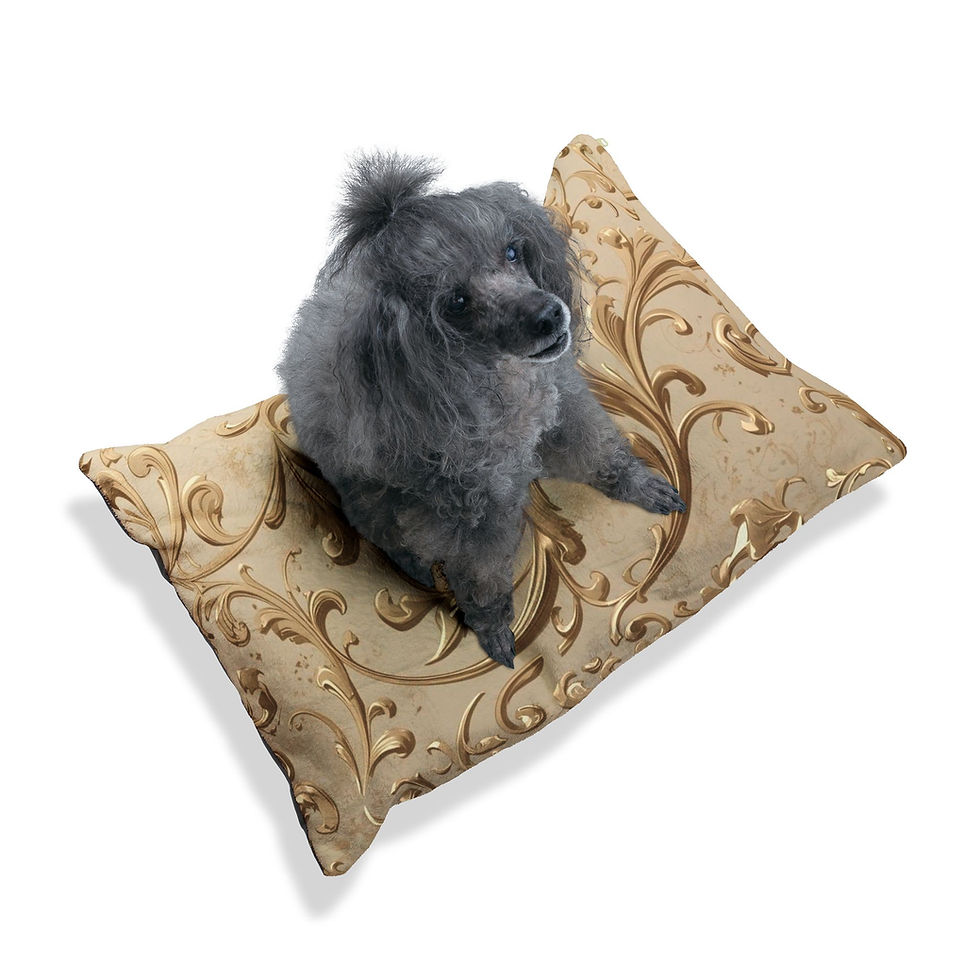 Thumbnail: Paris Parker Collection|  Elegant Gold Damask Pet Bed 