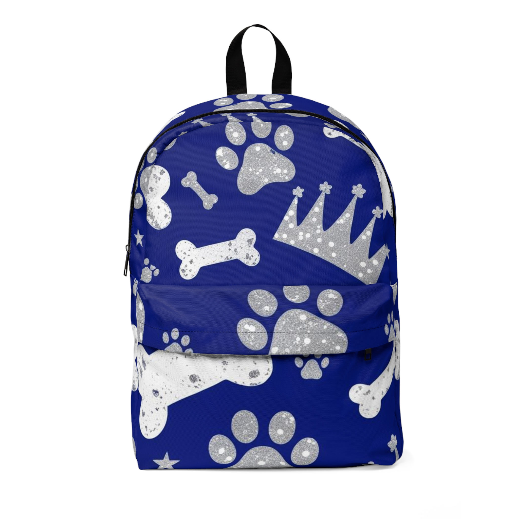 Glitter Paw Print Unisex Backpack for Pet Lovers, 