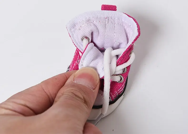 Thumbnail: PawRider – Anti-Slip Cowboy Canvas Sneakers for Small Dogs (Set of 4)