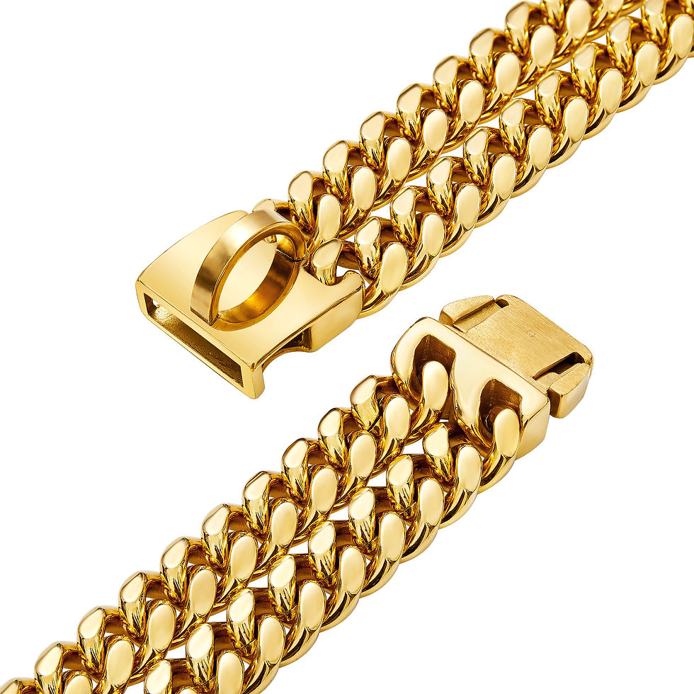 24mm 18K Gold Cuban Dog Chain Collar