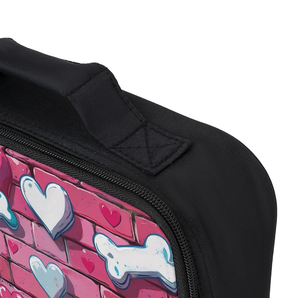 Thumbnail:  Pink and WhiteHeart Lunch Bag