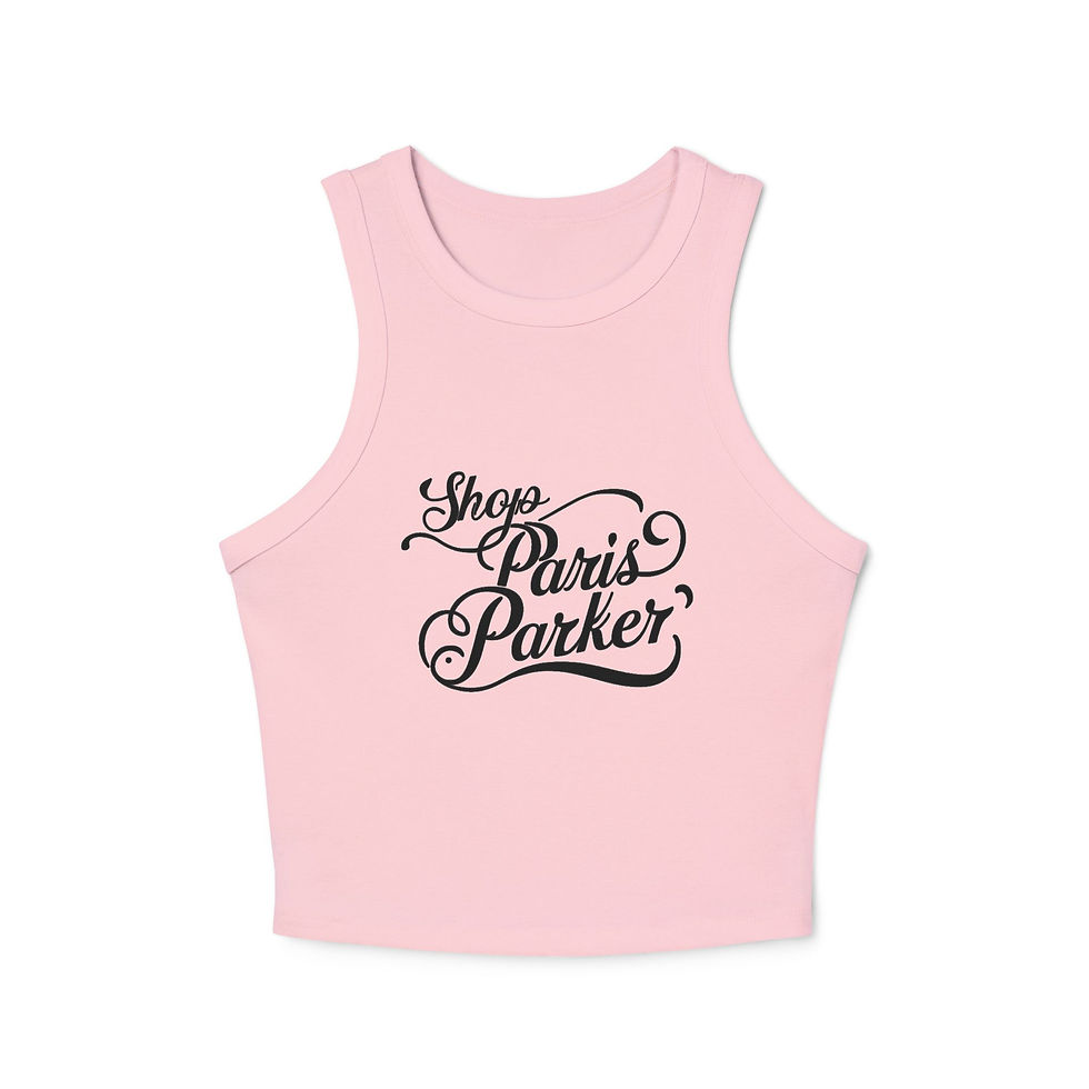 Thumbnail: Shop Paris Parker Design Women’s Micro Rib Racer Tank Top
