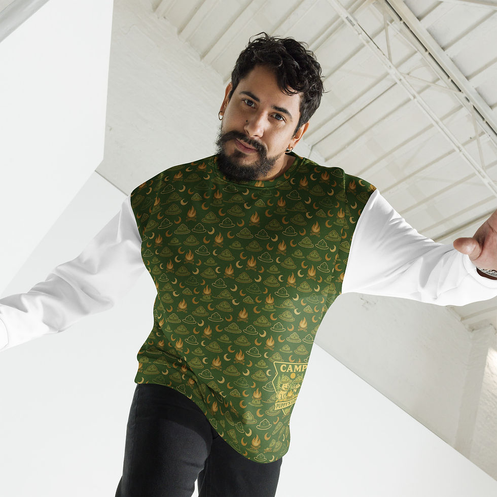 Allover Print Unisex Sweatshirt – Camp Puppy’s Love