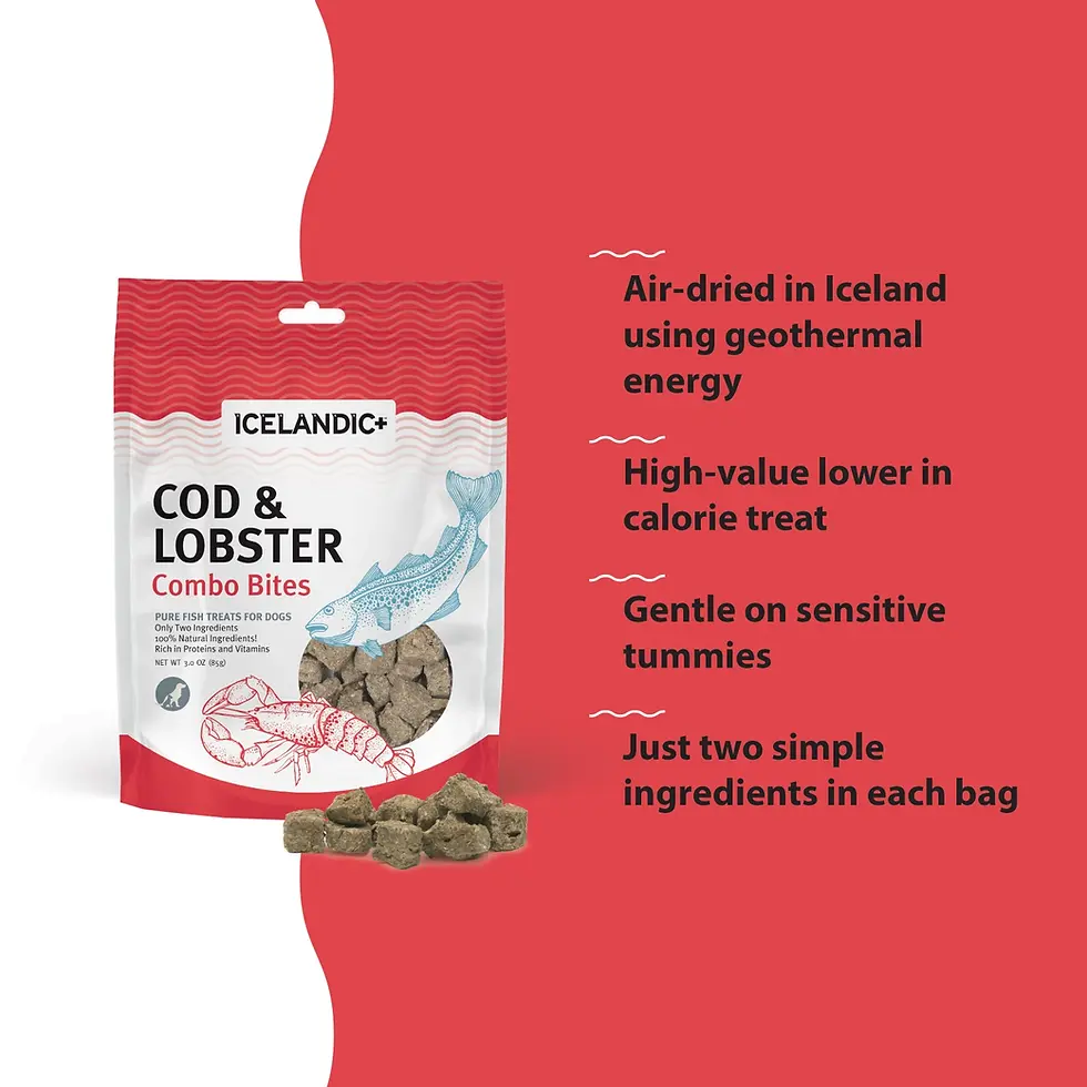 Thumbnail: Icelandic Cod & Lobster Dog Treats – 3oz Bag