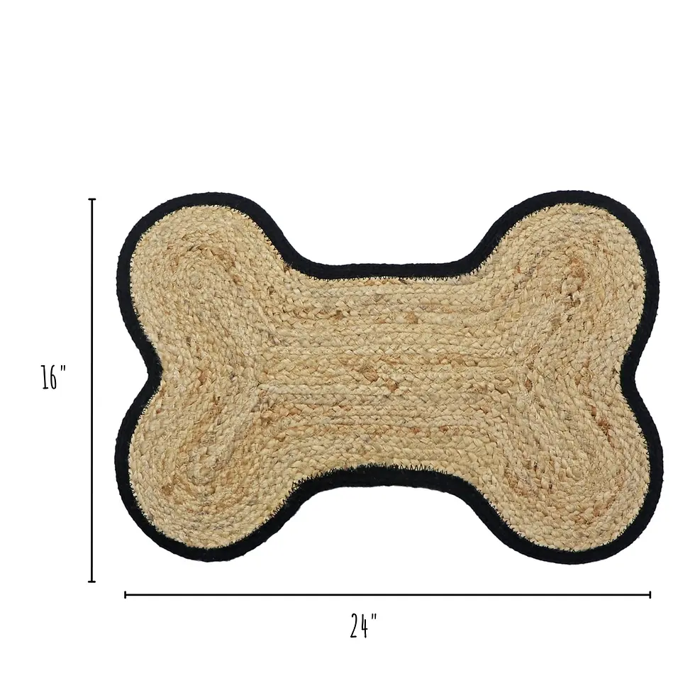 Thumbnail: Loxley Pet Placemat – Bone-Shaped Eco-Friendly Mat in White or Black Edge