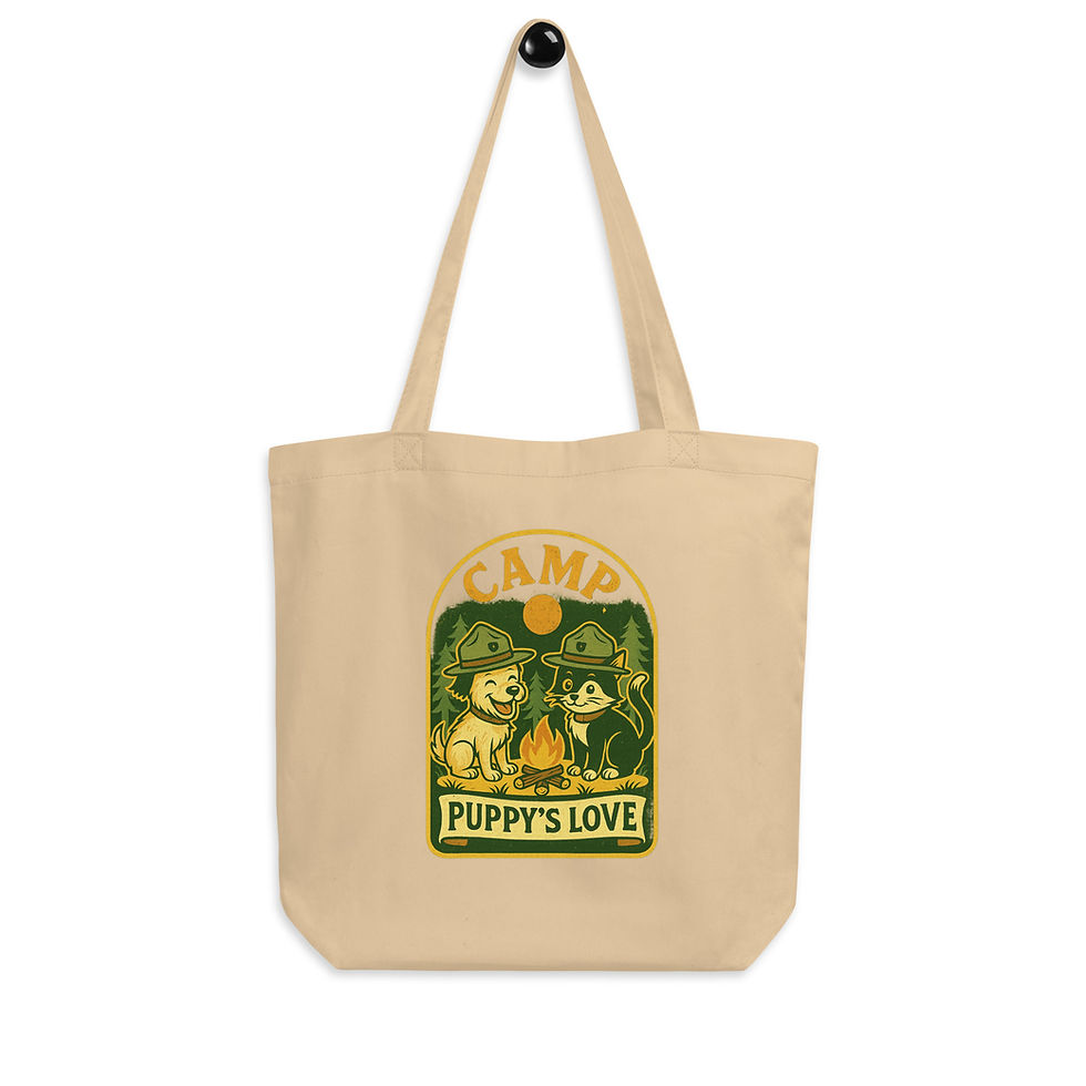 Thumbnail: Camp Puppy’s Love Tote Bag – Eco, Cute & Campfire Ready