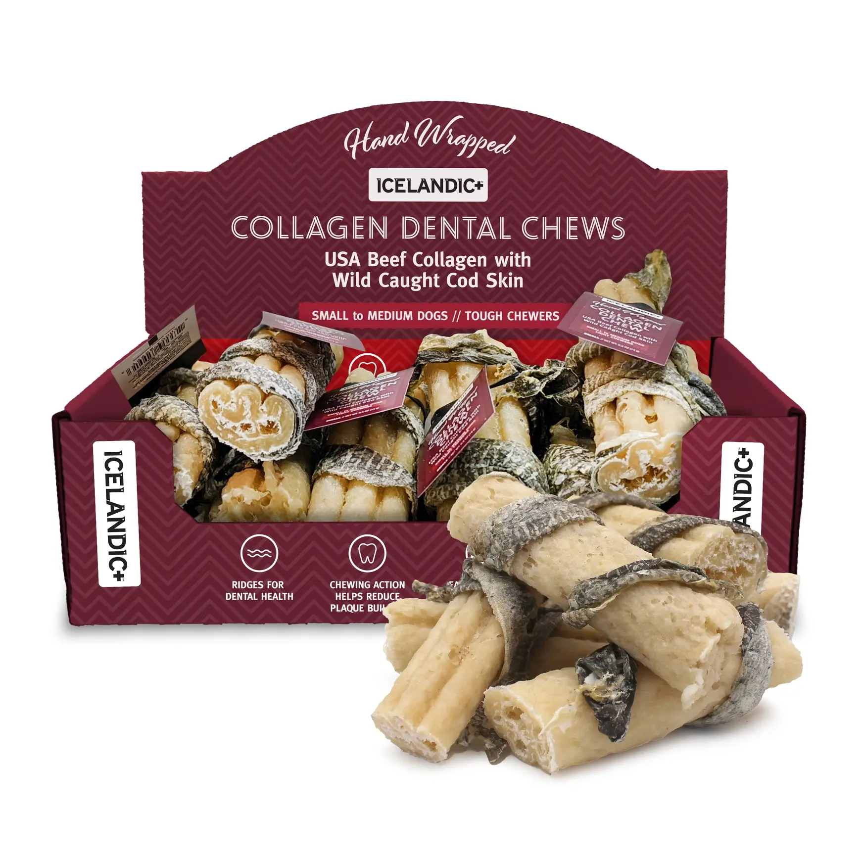 Icelandic+ Beef Collagen Dental Chews with Wild-Caught Cod Skin
