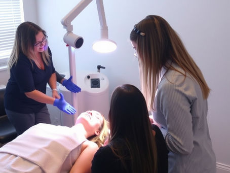 Laser certification student receiving supervised hands-on training at Get Laser Certified's Peoria AZ campus