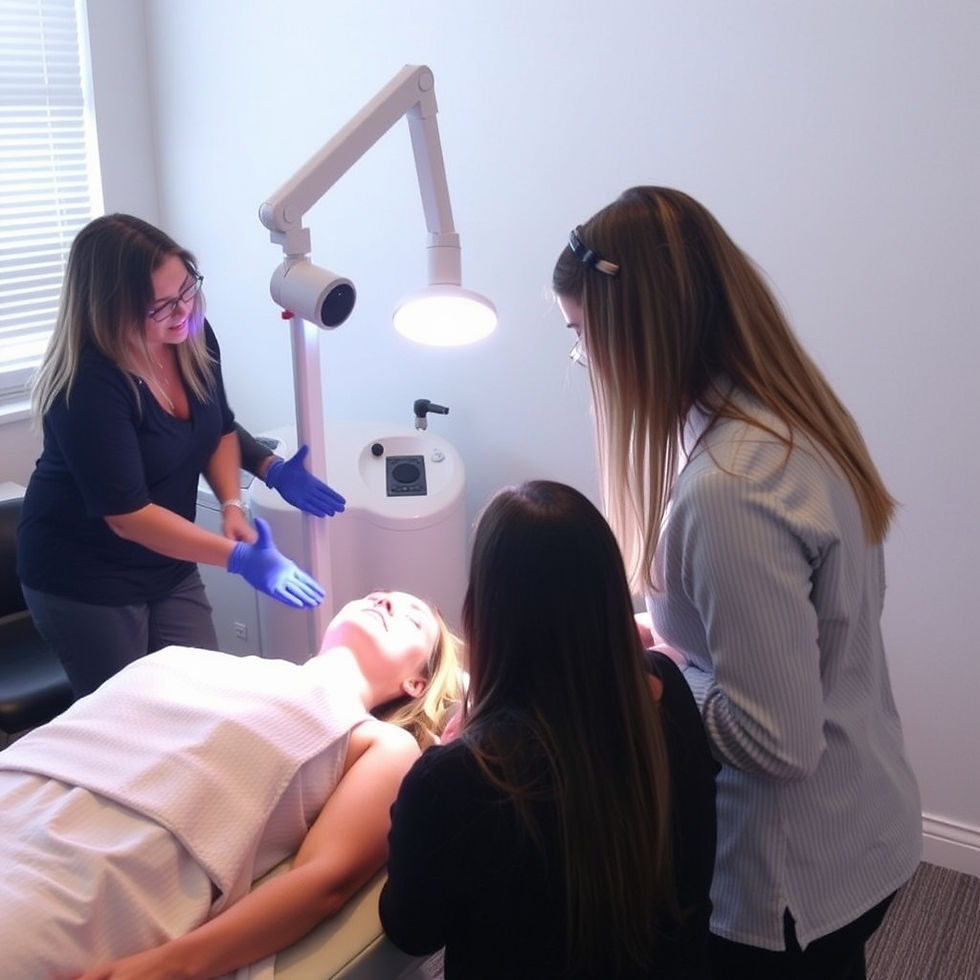 Aesthetic laser technician training in Arizona — instructor guiding a student through hands-on live-client treatment at Get Laser Certified