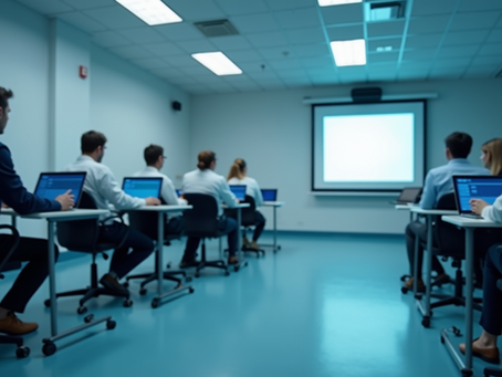 Students in a laser technician certification classroom in Arizona