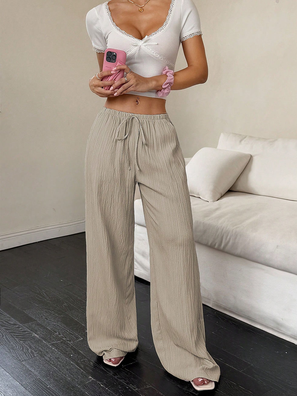 Thumbnail: New straight leg floor length pants with European and American temperament