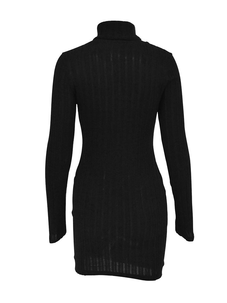 Thumbnail: Women Dresses Elegant Party Autumn Winter New Turtleneck Long Sleeves Sexy Sheat