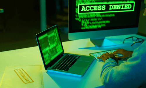 Cybersecurity dashboard showcasing real-time threat alerts and system health metrics