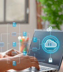 Advanced cloud security tools protecting sensitive business data from cyber threats