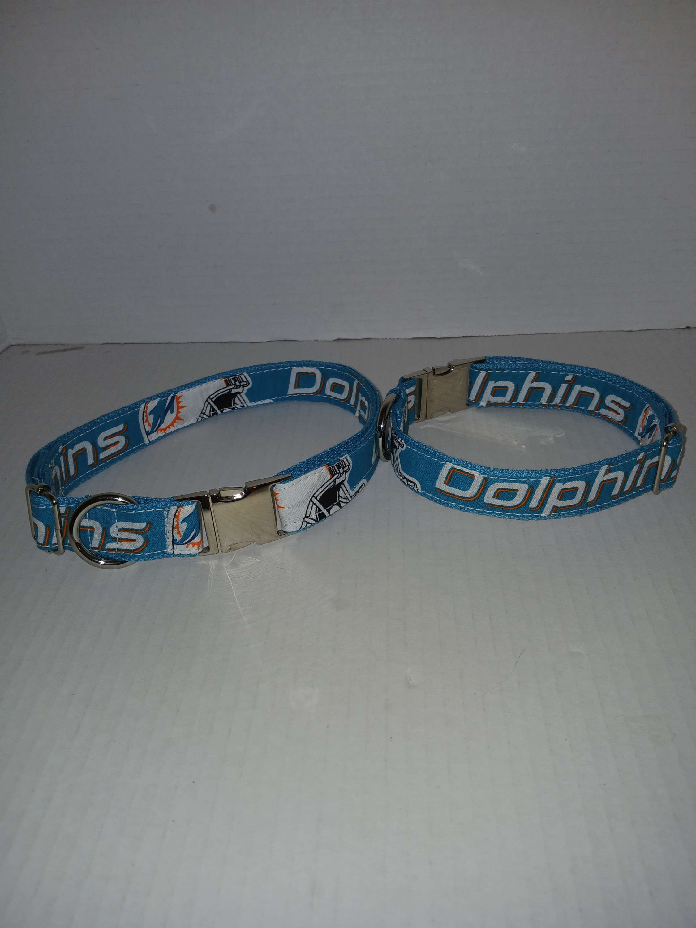 Miami Dolphin dog collars medium