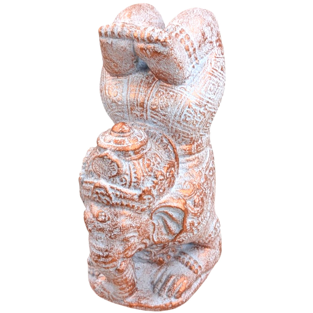 Gray and copper Yoga Ganesha figurine with both legs behind the head