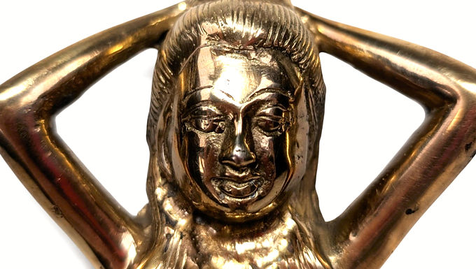 Brass Mermaid Door Handle | Coastal Door Pull | Sculpted Mermaid Hardware