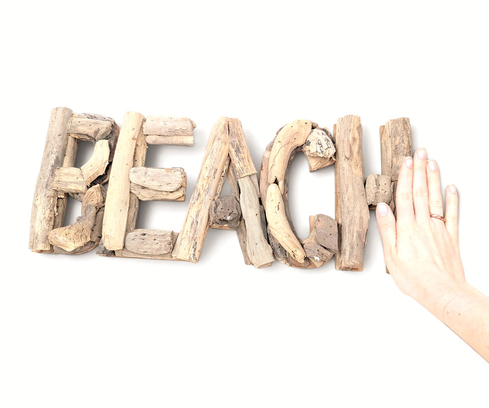 Thumbnail: Organic driftwood BEACH sign for a beach house or sunroom