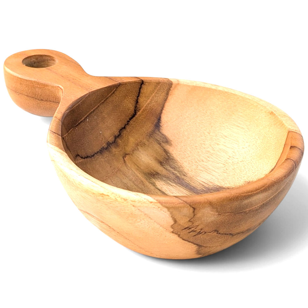 Thumbnail: Bold-grain teakwood bowl photographed against a clean white background