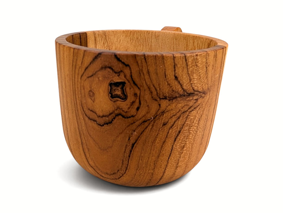 Thumbnail: Open teakwood mug for holding lightweight dry accessories