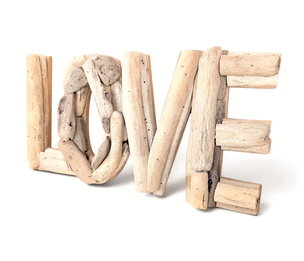 Thumbnail: Natural driftwood lettering for a coastal living-room wall