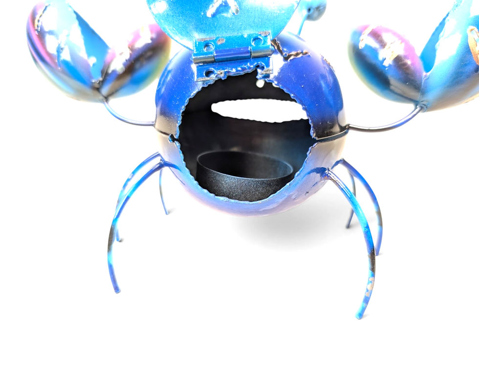 Thumbnail: Coastal crab candle holder with oversized claws raised on each side