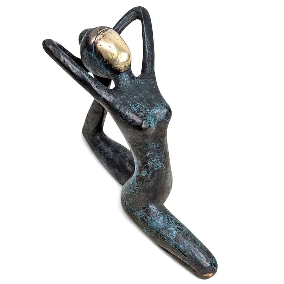 Thumbnail: Abstract metal woman figurine posed in a graceful side stretch