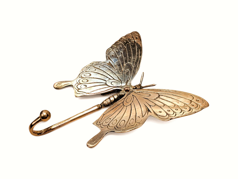 Thumbnail: Functional butterfly door hanger made from brass