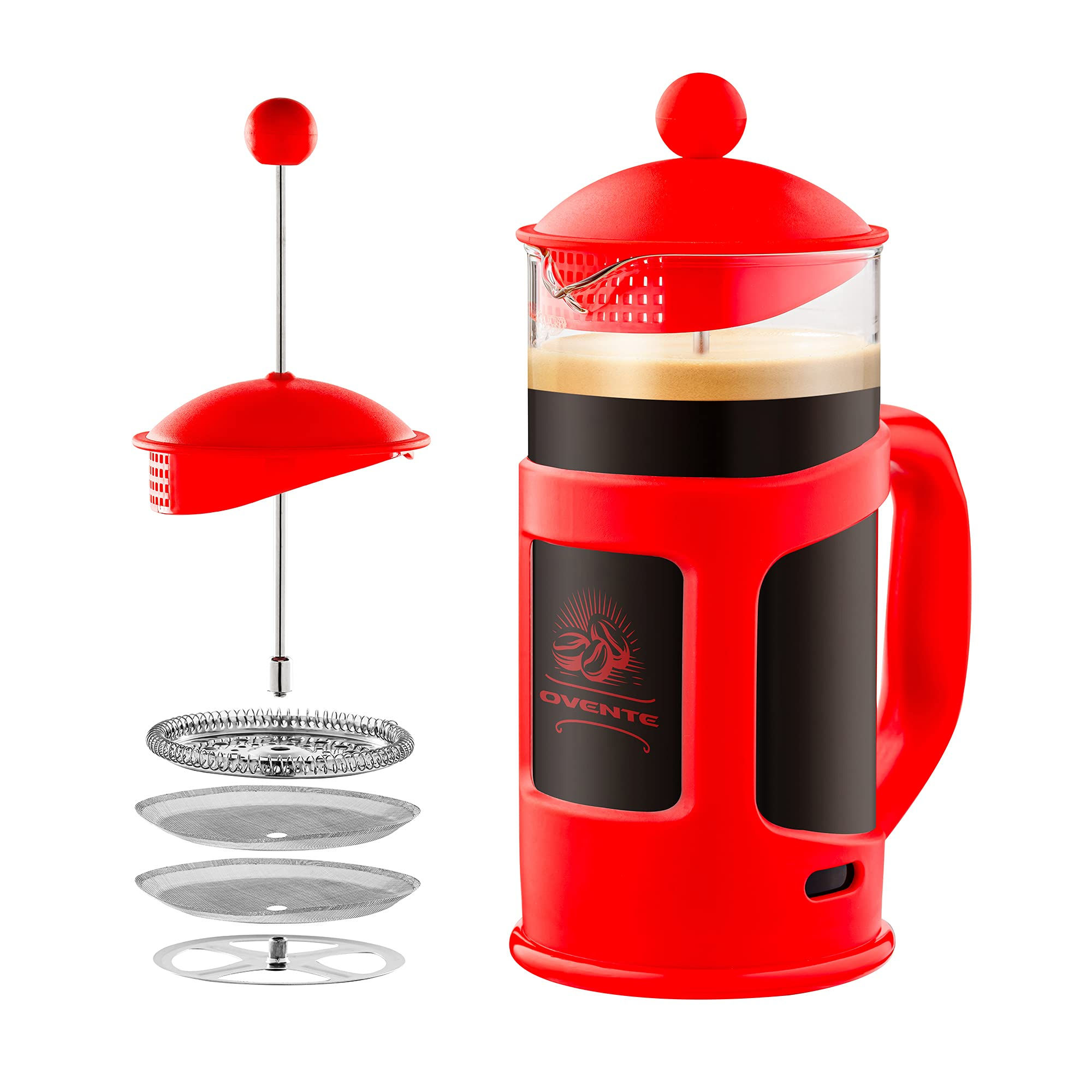 OVENTE French Press Coffee Maker 34 Ounce Heat Resistant Borosilicate Glass with
