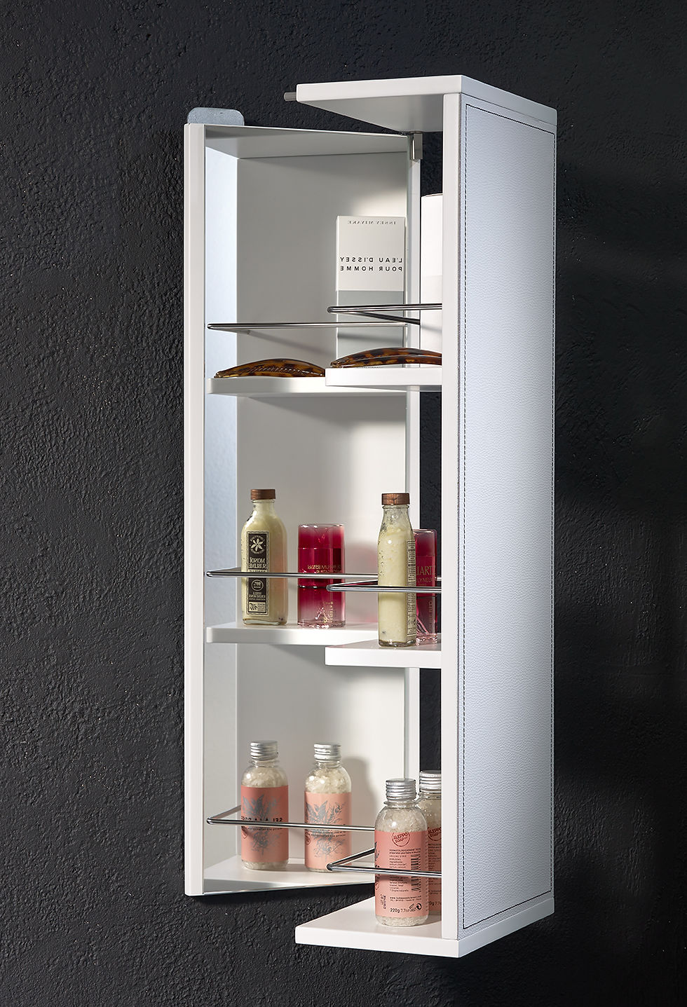 Miniature : LOFT&BATH- ARMOIRE DE TOILETTE PIVOTANTE EN CUIR BLANC