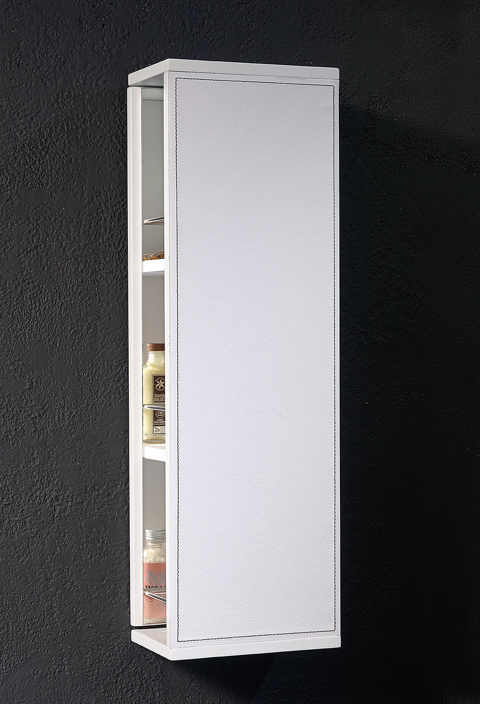 Miniature : LOFT&BATH- ARMOIRE DE TOILETTE PIVOTANTE EN CUIR BLANC