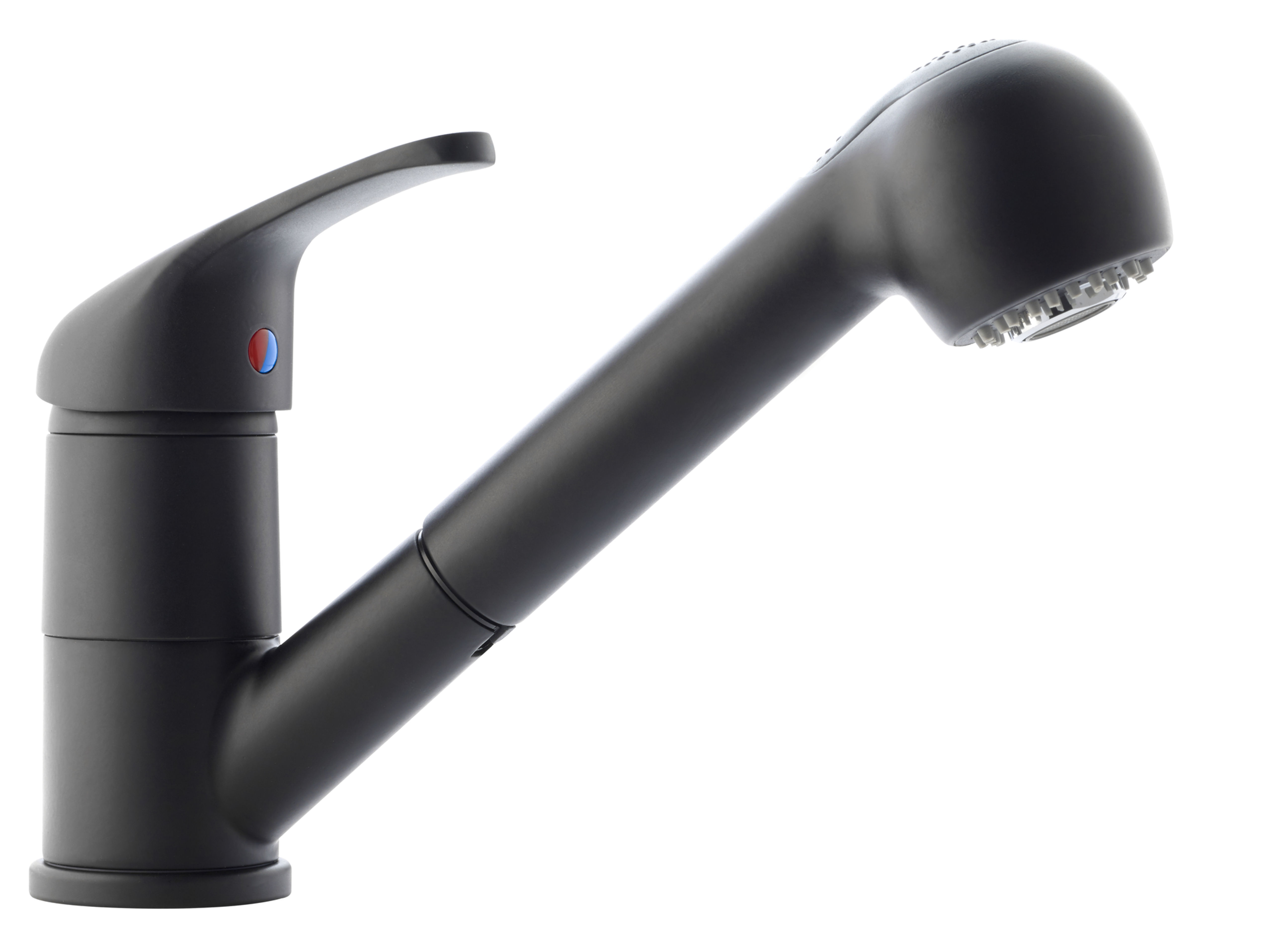 KONDOR- Mitigeur évier à douchette noir mat C2 Ø42mm