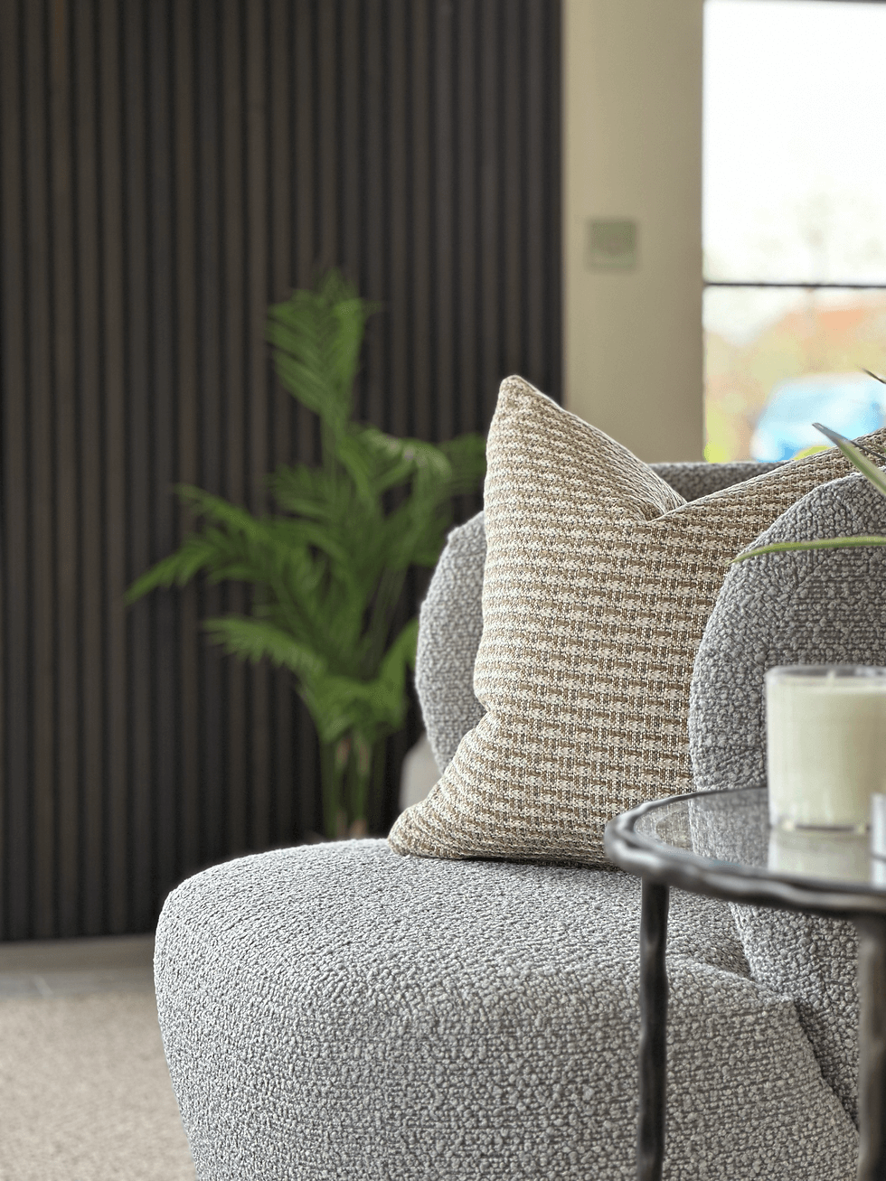 bouclé armchair in modern snug