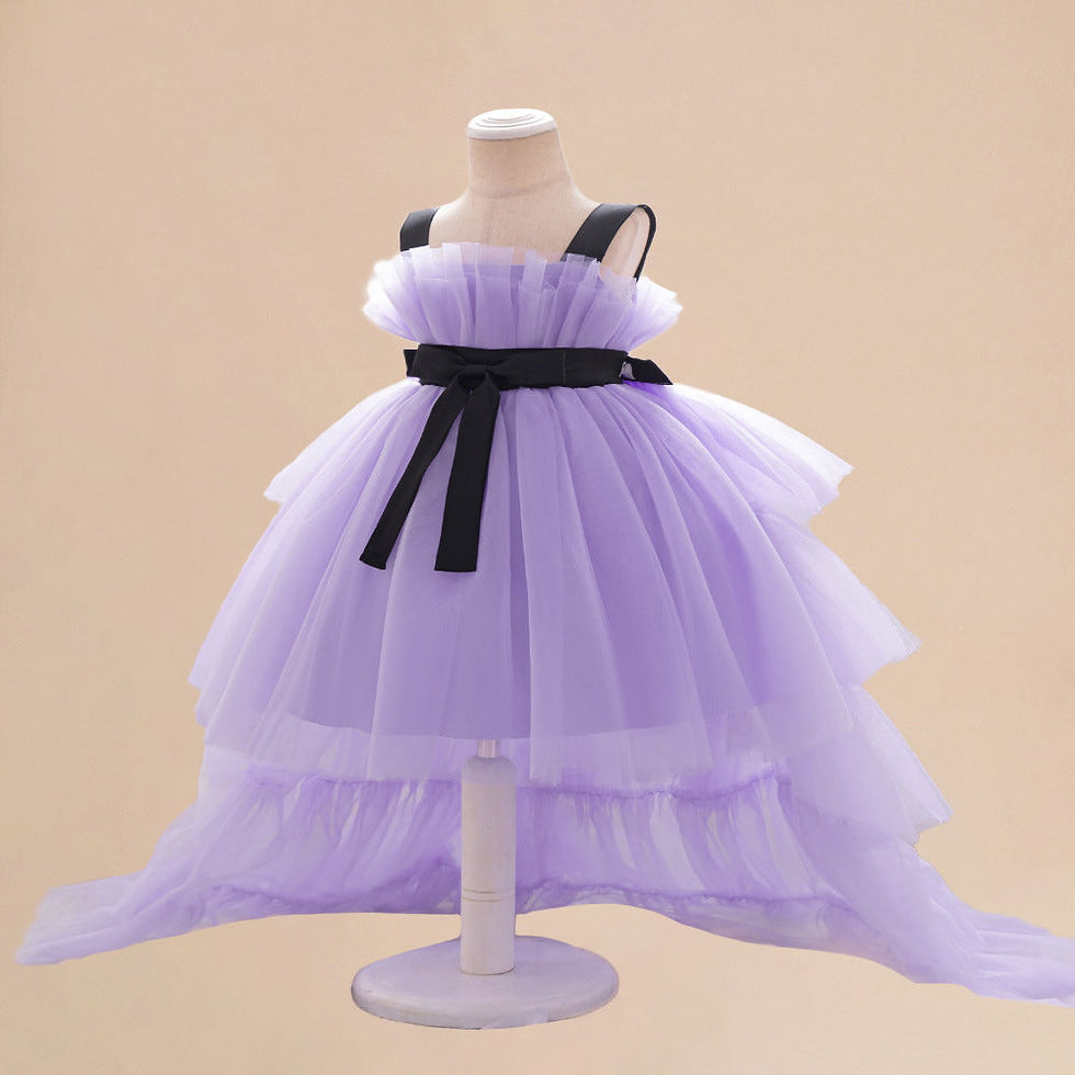 Thumbnail: Summer Baby Kids Girls Princess Sleeveless Ribbon 