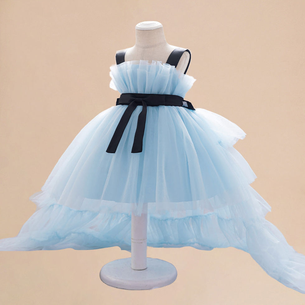 Thumbnail: Summer Baby Kids Girls Princess Sleeveless Ribbon 