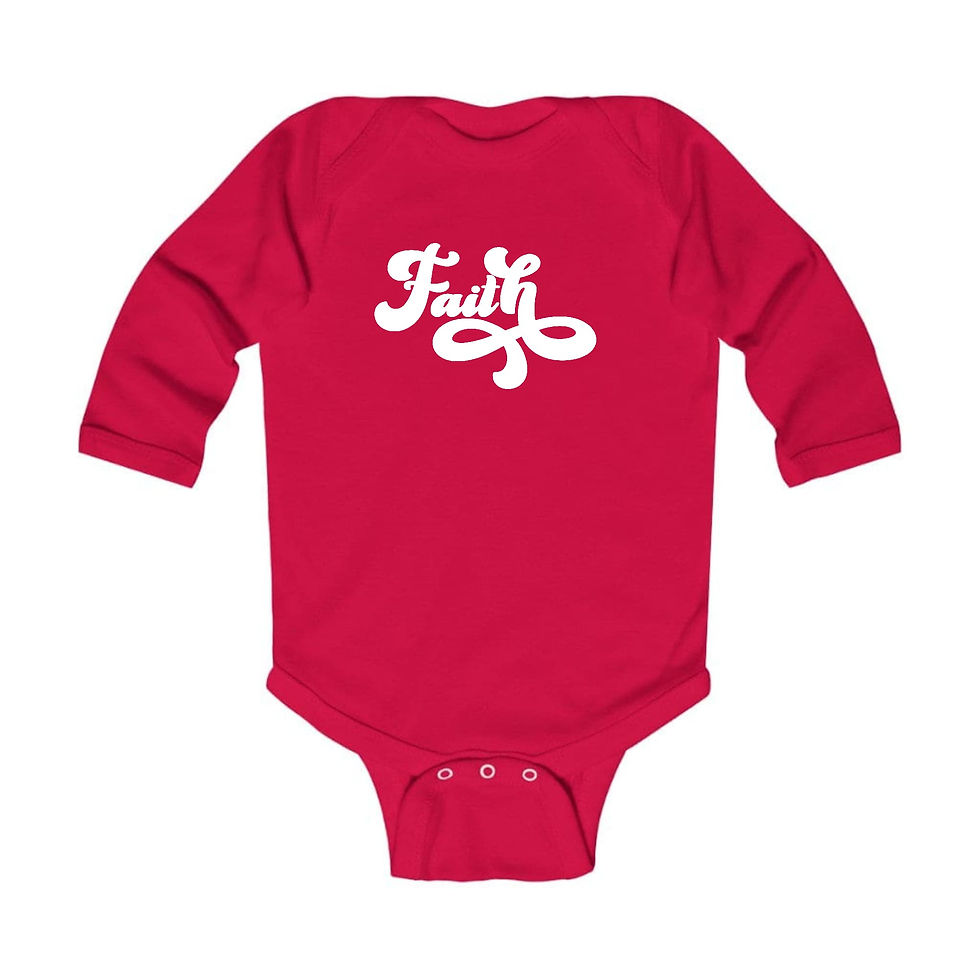 Infant Long Sleeve Graphic T-shirt - Faith Script Illustration