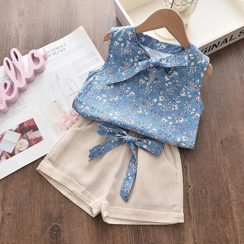 Thumbnail: New Summer Baby Girls Clothes Children Sleeveless Vest Shorts 2Pcs/Sets Toddler