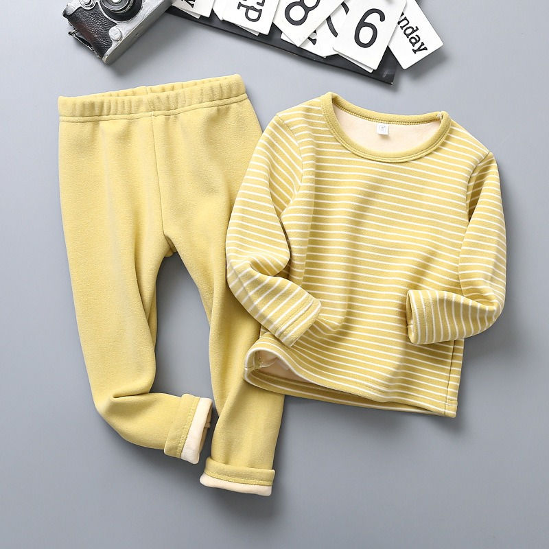 Thumbnail: New 2024 Autumn Winter Kids Thicken Warm Pajamas Baby Boys Girls Cartoon Long Sl