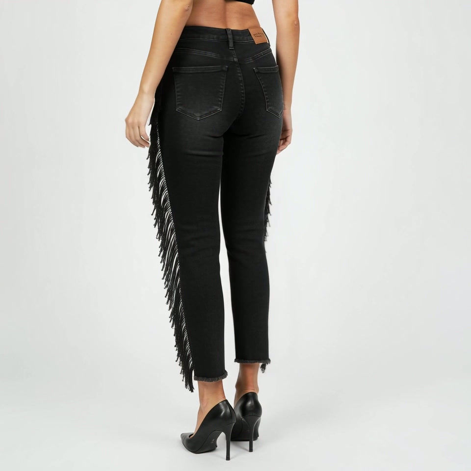 Women’s Black Fringe Jeans