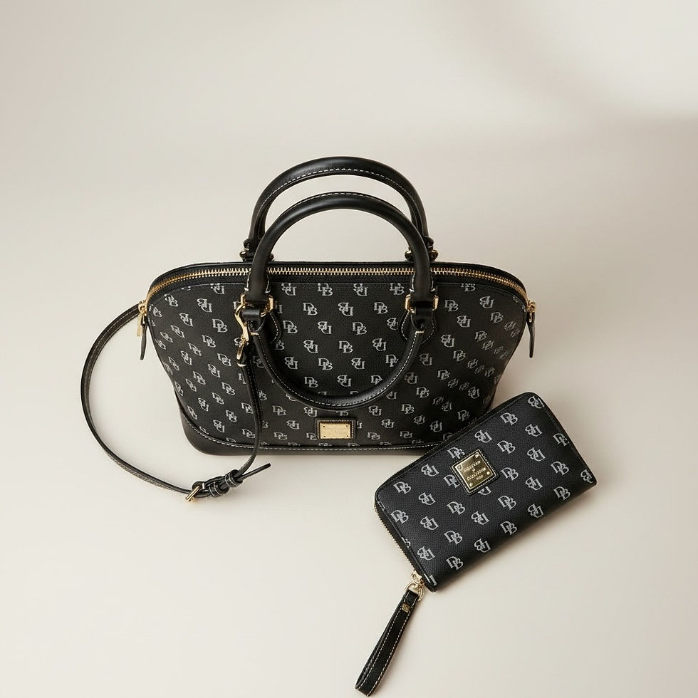 Thumbnail: Black Dooney & Burke Purse and Wallet Set