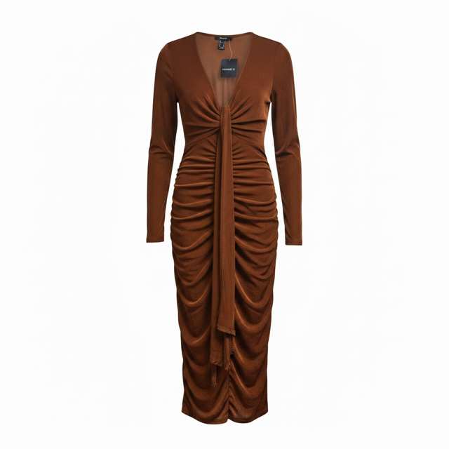 Long Sleeve Ruched Bodycon Dress